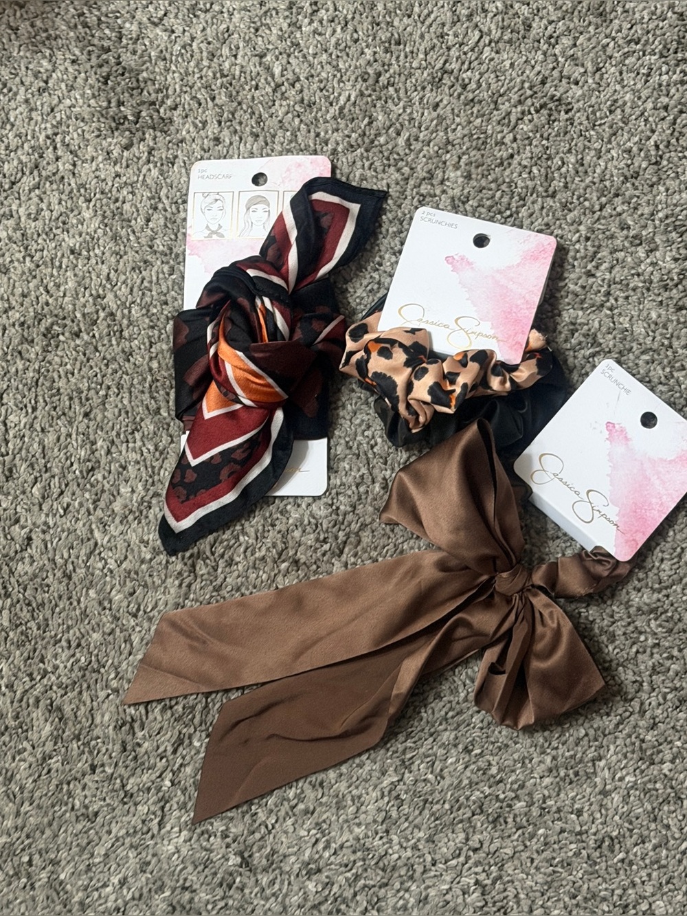 NEW! Jessica Simpson Hair Accessories Headscarf-Scrunchies-Bow Scrunchie